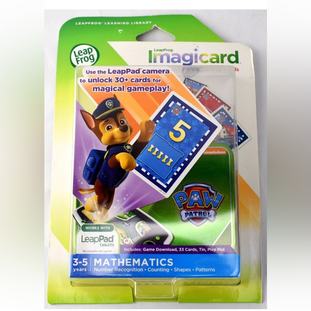 LeapFrog Imagicard Mathematics 3-5 includes game download,33 cards,Tin,plyamat